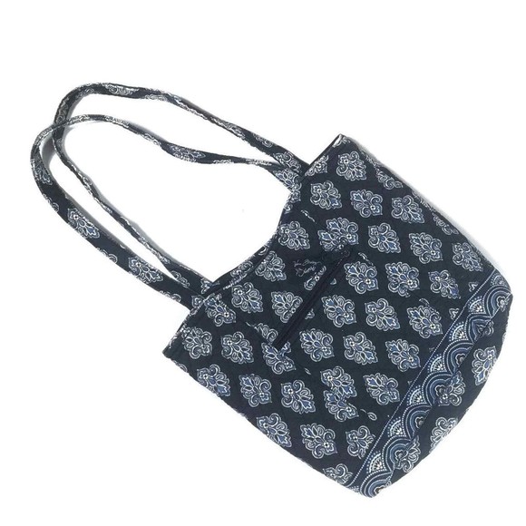 Vera Bradley Quilted Tote in Retired Calypso Blue White Bandana Print - Picture 3 of 13